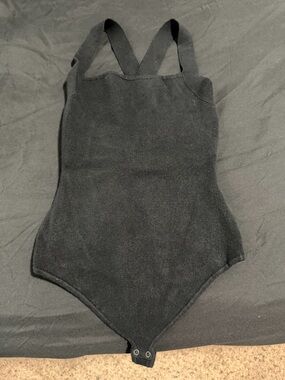 Abercrombie & Fitch Black Ribbed Sleeveless Bodysuit